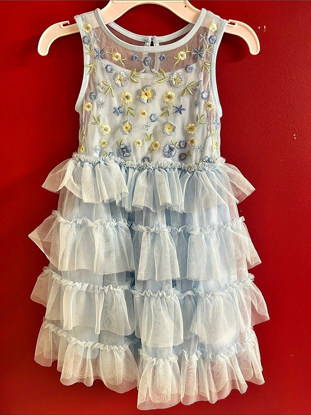 Cat & Jack Girls Floral Tulle Dress Size XS (4/5)